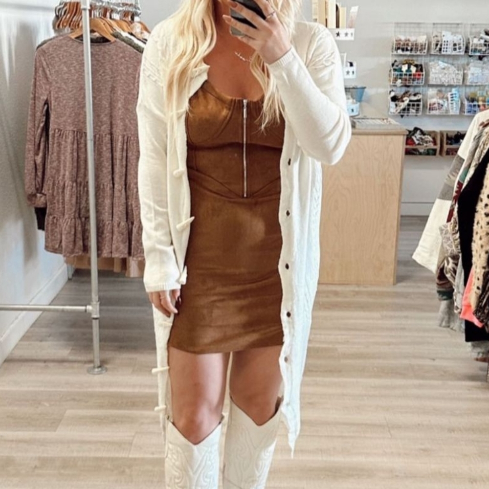 Long Cream, Large Cardigan. New.